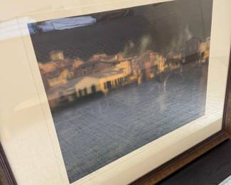 Framed cityscape print