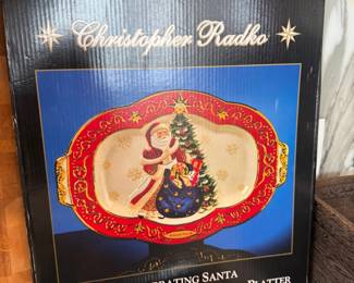Christopher Radko Christmas platter, boxed