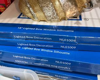 Lighted bow window decorations, boxed