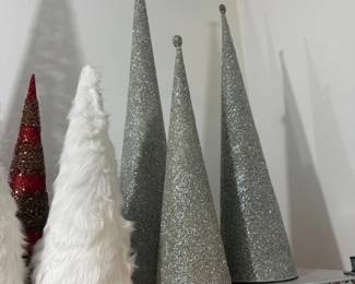 Glitter and flocked cone trees