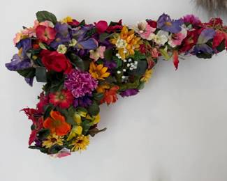 Floral pop art pistol wall sculpture