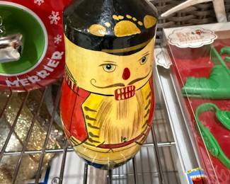 Nutcracker figure and holiday decor