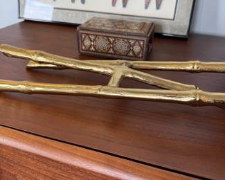Gilt faux bamboo branch sculpture
