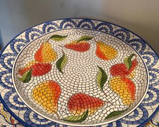 Mosaic pear pattern serving platter