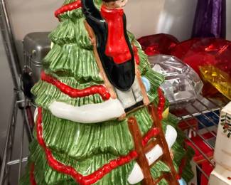 Ceramic Christmas tree with Santa figure