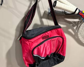 Red insulated duffel bag
