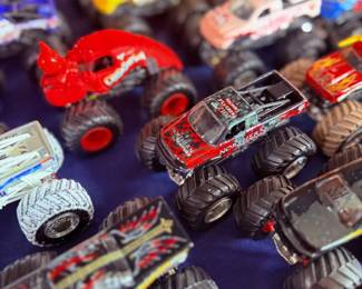 Assorted monster truck toys