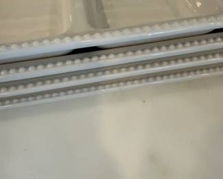 White beaded edge ceramic platter