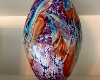 Multicolor art glass vase