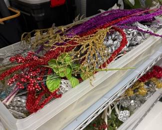 Christmas picks, tinsel and garland