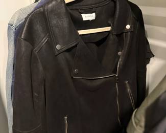 Black leather moto jacket