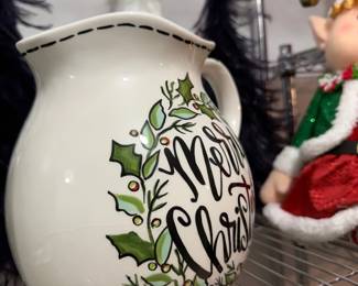 Merry Christmas ceramic pitcher