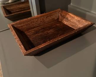 Carved wood serving tray