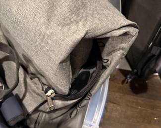 Gray canvas backpack