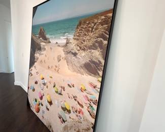 Christian Chaize beach photograph, oversized, slim black frame