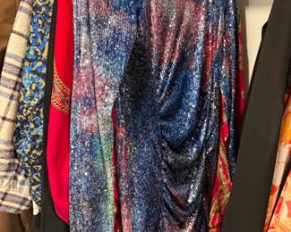 Multicolor metallic sequin dresses