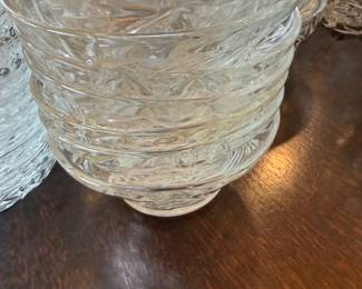 Pressed glass bowls, stacked set