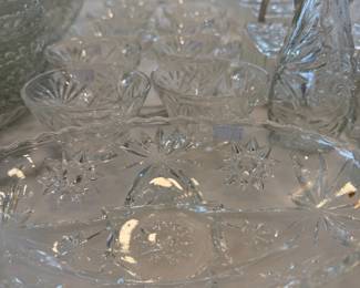Cut glass dishes and relish trays