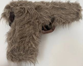 Faux fur pop art pistol wall sculpture