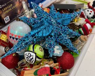 Christmas ornaments and LED clip lights