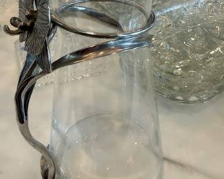 Glass beverage dispenser and vases
