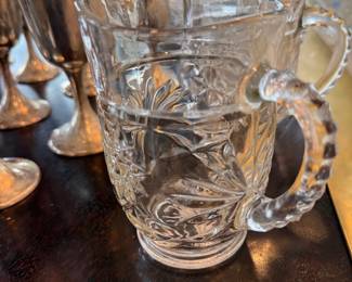 Pressed glass pitcher, star pattern