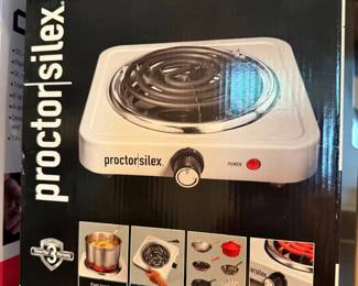 Proctor Silex electric burner, boxed