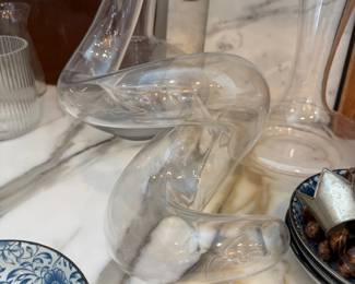 Glass pitcher and stemware