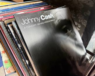 Johnny Cash vinyl LP and record collection