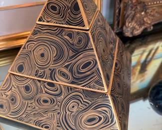 Malachite pattern tiered pyramid box