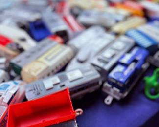 Toy train cars and vehicles