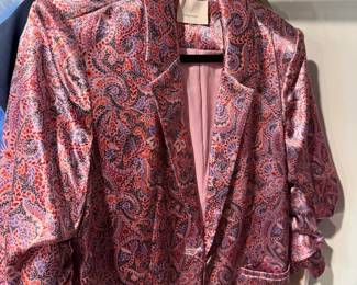 Pink paisley silk robe
