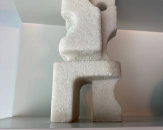 White marble abstract figural sculpture