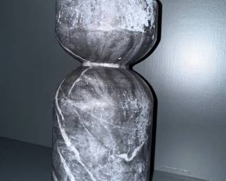Gray marble hourglass form sculpture