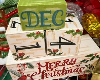 Christmas countdown blocks and holiday signs