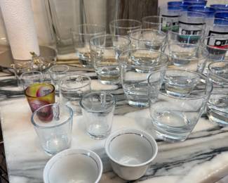 Assorted drinking glasses and tumblers