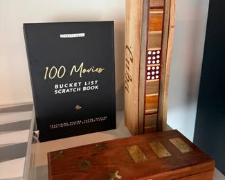 Books and decorative wood box