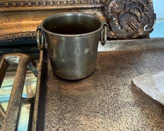 Silverplate ice bucket with ring handles