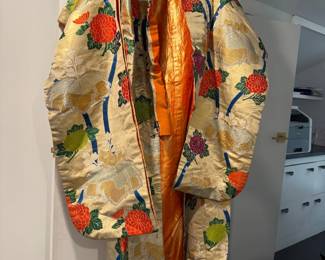 Asian brocade silk robe
