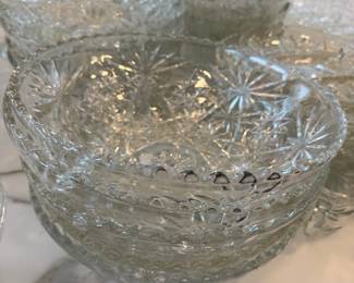 Cut glass serving bowls