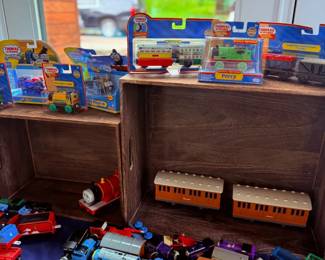 Thomas trains and wooden railway coaches
