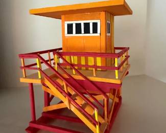 Wooden lifeguard tower model