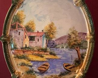 4 Hand Painted Ceramic Plaques