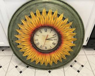 Metal sunflower clock