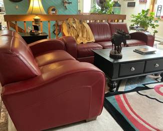 Red sofa loveseat
