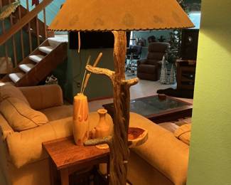Unique tree wood lamp