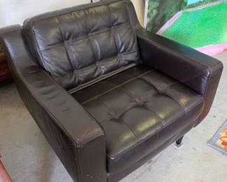 Leather lounge chairs (set of 2)
