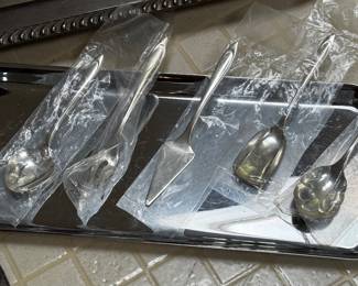 Silverplate charcuterie service pieces