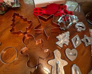 Lot of copper and stainless cookie cutters/cake pans/jello molds/candy molds