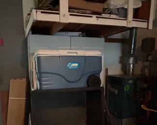 Addditonal cooler, pull behind tractor bin, leaf blower, decorations